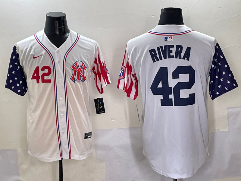 Men 2025  MLB New York Yankees #42 Rivera white jersey style 8